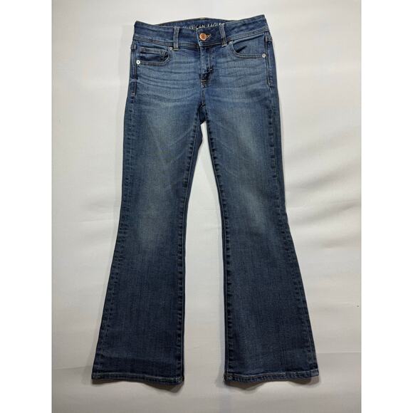 American Eagle Women's Kick Bootcut Blue Denim Jeans - Size 4XS (28x27) - Picture 1 of 6